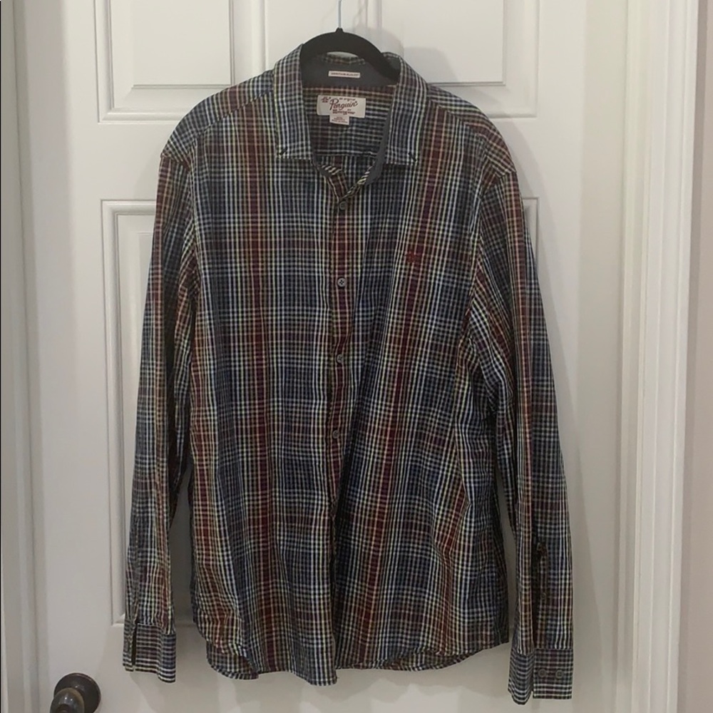 Penguin Plaid Shirt - XXL